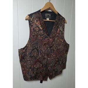 Vintage Spindle River Classics Western Vest Mens XL Paisley Cowboy Rodeo Retro
